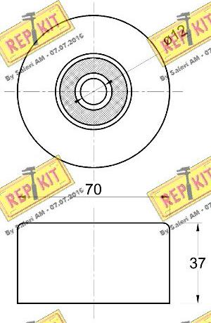 REPKIT RKT3708 - Паразитний / провідний ролик, поліклиновий ремінь autocars.com.ua