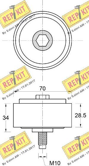 REPKIT RKT3725 - Паразитний / провідний ролик, поліклиновий ремінь autocars.com.ua