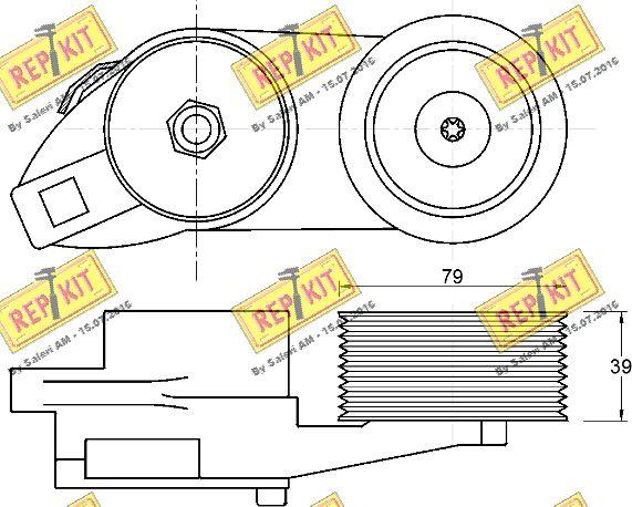 REPKIT RKT3743 - Натягувач ременя, клинові зуб. autocars.com.ua