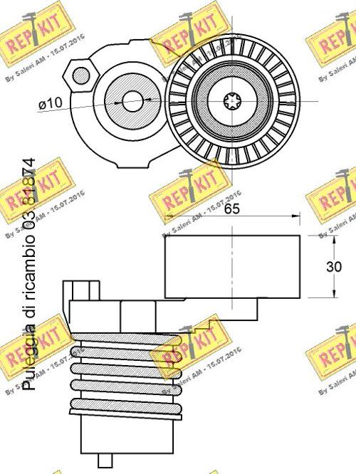 REPKIT RKT3757 - Натягувач ременя, клинові зуб. autocars.com.ua