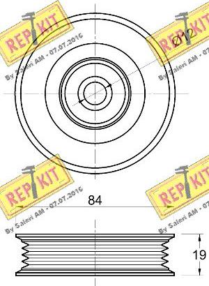 REPKIT RKT3769 - Паразитний / провідний ролик, поліклиновий ремінь autocars.com.ua