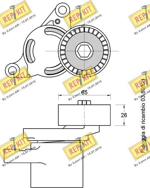 REPKIT RKT3778 - Натягувач ременя, клинові зуб. autocars.com.ua