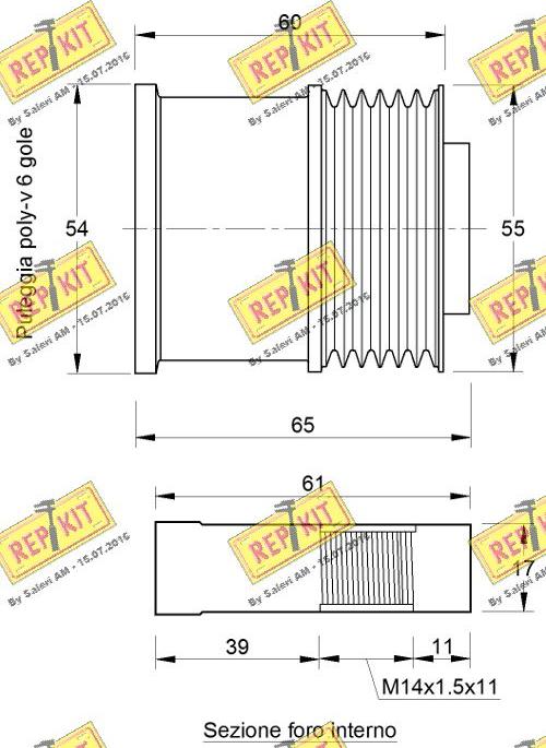 REPKIT RKT3780 - Шкив генератора, муфта autodnr.net