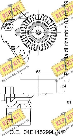 REPKIT RKT3782 - Натягувач ременя, клинові зуб. autocars.com.ua