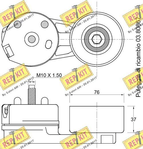 REPKIT RKT3785 - Натягувач ременя, клинові зуб. autocars.com.ua