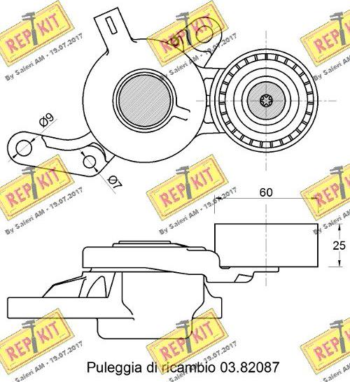 REPKIT RKT3795 - Паразитний / Провідний ролик, зубчастий ремінь autocars.com.ua