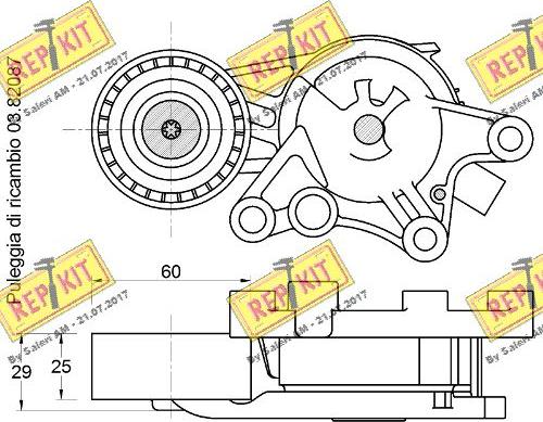 REPKIT RKT3799 - Паразитний / провідний ролик, поліклиновий ремінь autocars.com.ua