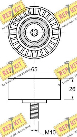 REPKIT RKT3808 - Паразитний / провідний ролик, поліклиновий ремінь autocars.com.ua