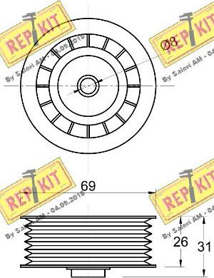 REPKIT RKT3830 - Паразитний / провідний ролик, поліклиновий ремінь autocars.com.ua