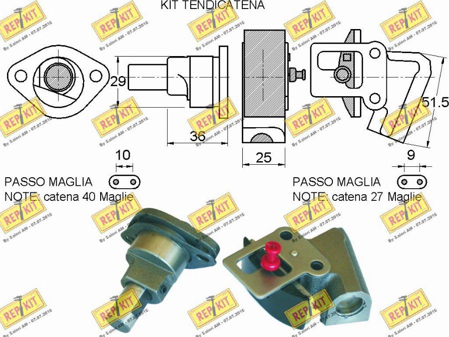 REPKIT RKT8902K - Комплект ланцюга приводу распредвала autocars.com.ua