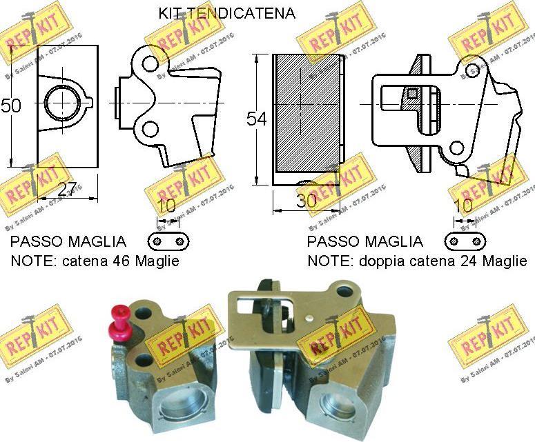 REPKIT RKT8903K - Комплект ланцюга приводу распредвала autocars.com.ua