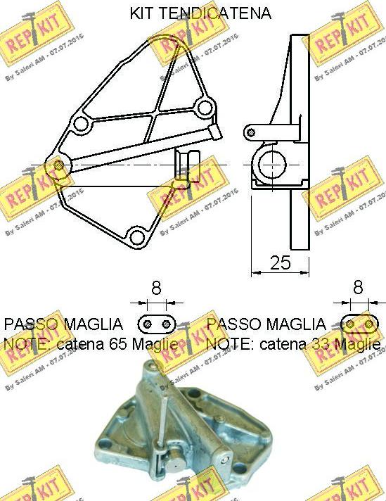 REPKIT RKT8937K - Комплект ланцюга приводу распредвала autocars.com.ua