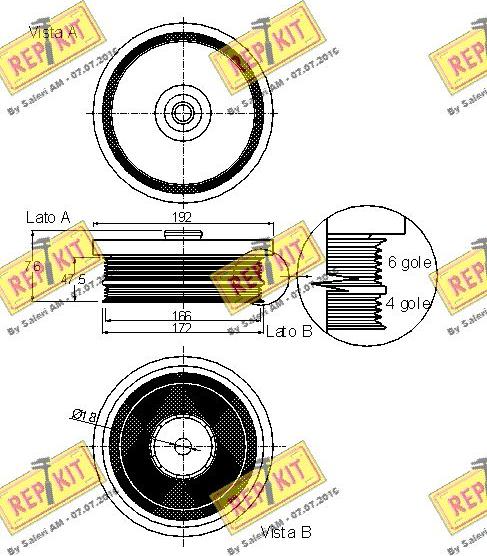 REPKIT RKT9034 - Ремінний шків, колінчастий вал autocars.com.ua