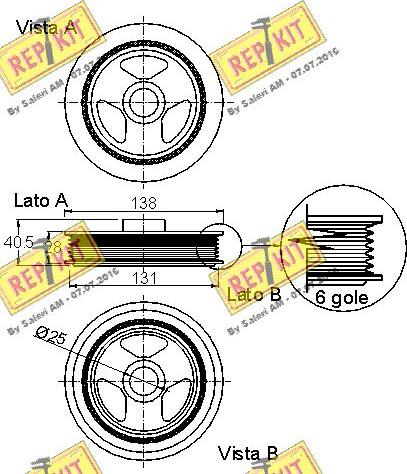 REPKIT RKT9035 - Ремінний шків, колінчастий вал autocars.com.ua