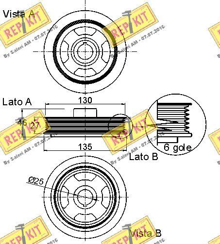 REPKIT RKT9041 - Ремінний шків, колінчастий вал autocars.com.ua