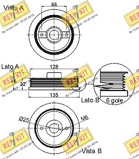 REPKIT RKT9042 - Ремінний шків, колінчастий вал autocars.com.ua