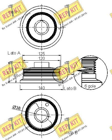 REPKIT RKT9046 - Ремінний шків, колінчастий вал autocars.com.ua