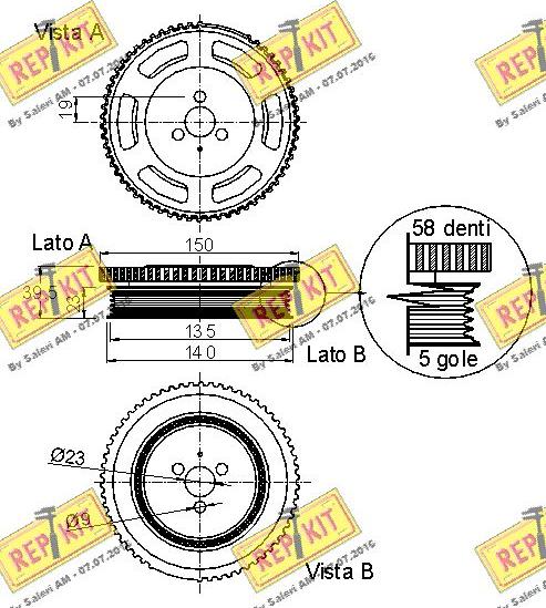 REPKIT RKT9058 - Ремінний шків, колінчастий вал autocars.com.ua