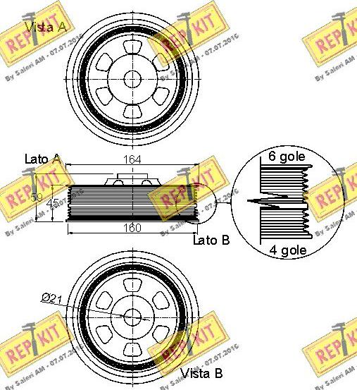 REPKIT RKT9059 - Ремінний шків, колінчастий вал autocars.com.ua