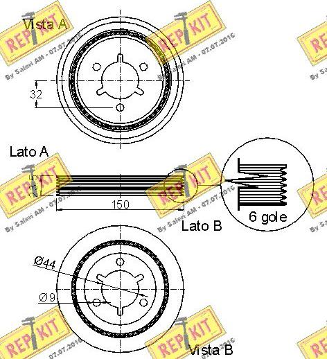 REPKIT RKT9078 - Ремінний шків, колінчастий вал autocars.com.ua