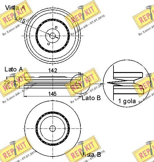 REPKIT RKT9086 - Ремінний шків, колінчастий вал autocars.com.ua