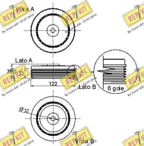 REPKIT RKT9096 - Ремінний шків, колінчастий вал autocars.com.ua