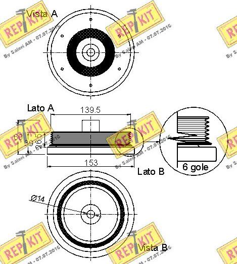 REPKIT RKT9111 - Ремінний шків, колінчастий вал autocars.com.ua