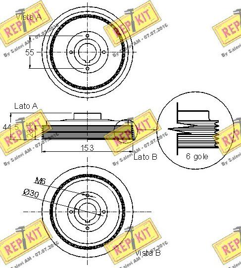 REPKIT RKT9115 - Ремінний шків, колінчастий вал autocars.com.ua