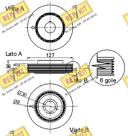 REPKIT RKT9117 - Ремінний шків, колінчастий вал autocars.com.ua