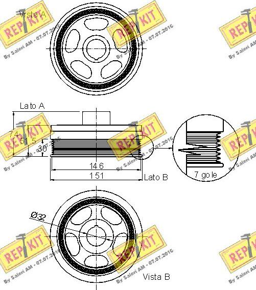 REPKIT RKT9131 - Ремінний шків, колінчастий вал autocars.com.ua