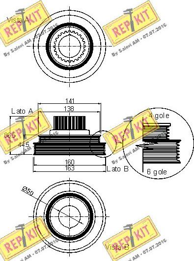 REPKIT RKT9163 - Ремінний шків, колінчастий вал autocars.com.ua