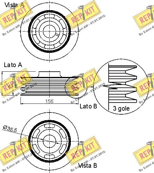 REPKIT RKT9174 - Ремінний шків, колінчастий вал autocars.com.ua