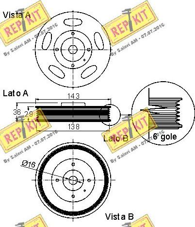 REPKIT RKT9186 - Ремінний шків, колінчастий вал autocars.com.ua