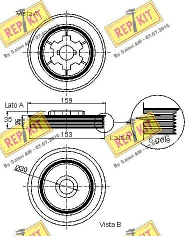 REPKIT RKT9188 - Ремінний шків, колінчастий вал autocars.com.ua