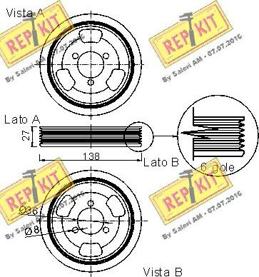 REPKIT RKT9200 - Ремінний шків, колінчастий вал autocars.com.ua