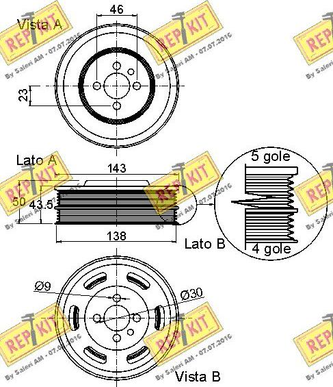 REPKIT RKT9229 - Ремінний шків, колінчастий вал autocars.com.ua