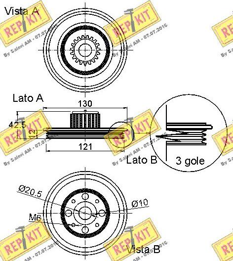 REPKIT RKT9265 - Ремінний шків, колінчастий вал autocars.com.ua