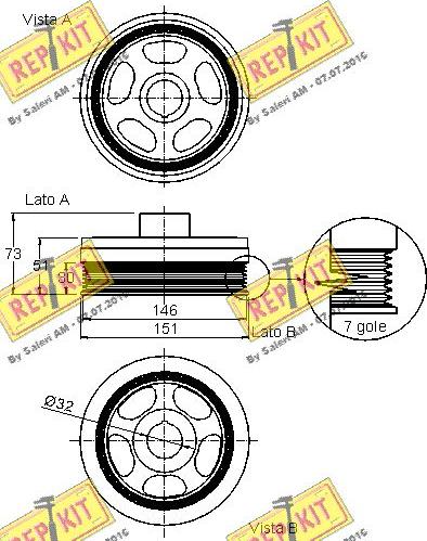 REPKIT RKT9266 - Ремінний шків, колінчастий вал autocars.com.ua