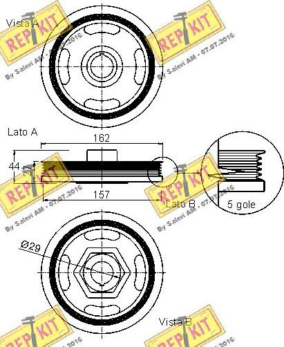 REPKIT RKT9276 - Ремінний шків, колінчастий вал autocars.com.ua