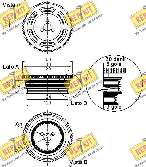 REPKIT RKT9284 - Ремінний шків, колінчастий вал autocars.com.ua