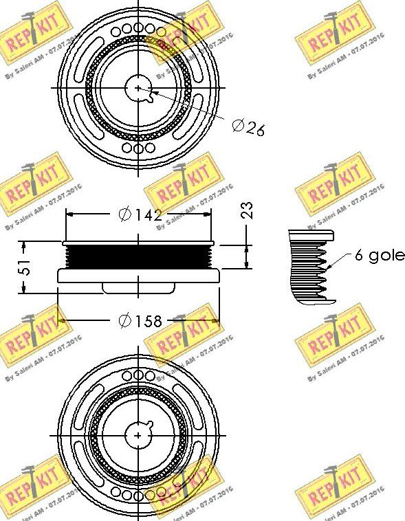 REPKIT RKT9286 - Шкив коленчатого вала autodnr.net