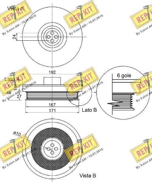 REPKIT RKT9303 - Ремінний шків, колінчастий вал autocars.com.ua