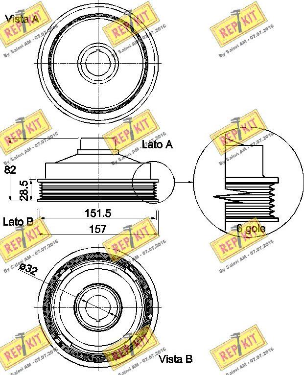 REPKIT RKT9311 - Ремінний шків, колінчастий вал autocars.com.ua