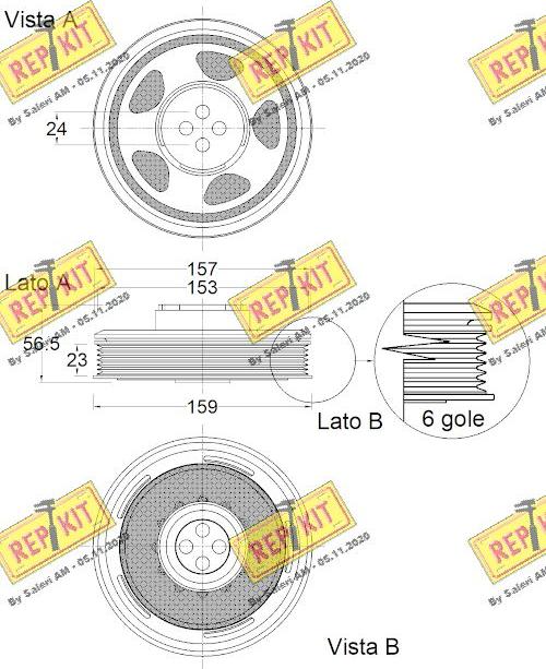 REPKIT RKT9355 - Ремінний шків, колінчастий вал autocars.com.ua