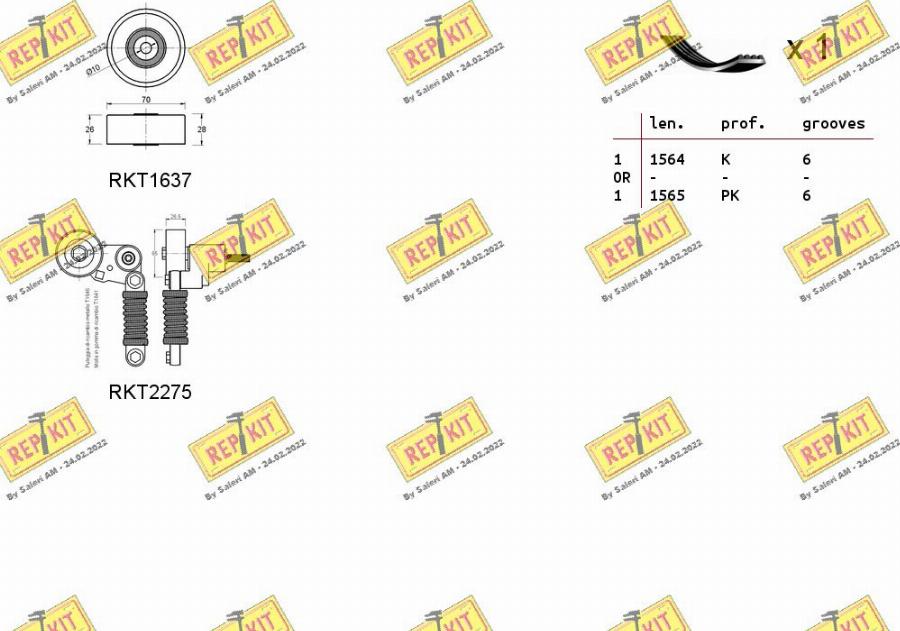 REPKIT RKTA0001 - Поликлиновий ремінний комплект autocars.com.ua