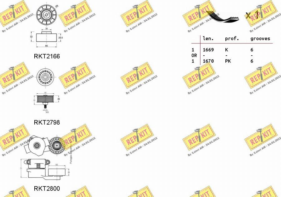 REPKIT RKTA0002 - Поликлиновий ремінний комплект autocars.com.ua