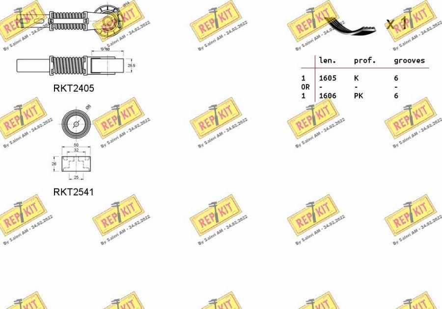 REPKIT RKTA0003 - Поликлиновий ремінний комплект autocars.com.ua