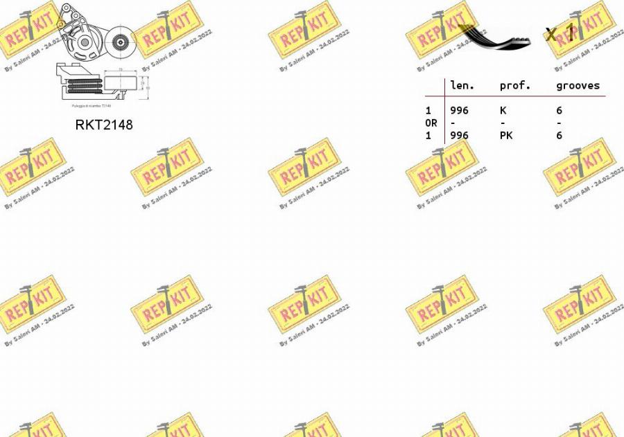 REPKIT RKTA0012 - Поликлиновий ремінний комплект autocars.com.ua