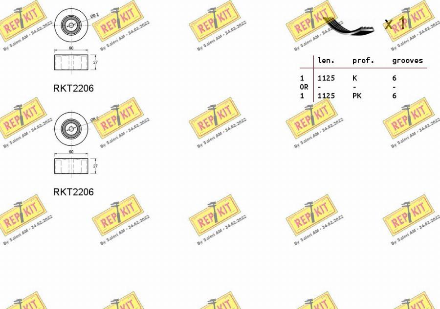 REPKIT RKTA0016 - Поликлиновий ремінний комплект autocars.com.ua