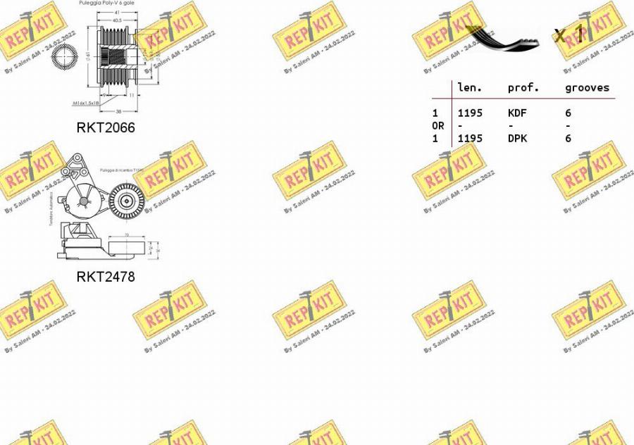 REPKIT RKTA0045 - Поликлиновий ремінний комплект autocars.com.ua